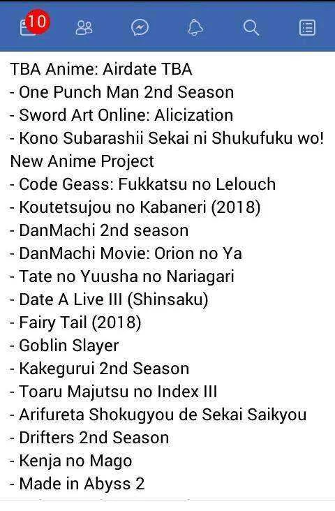 (confirmed) list of anime 2018