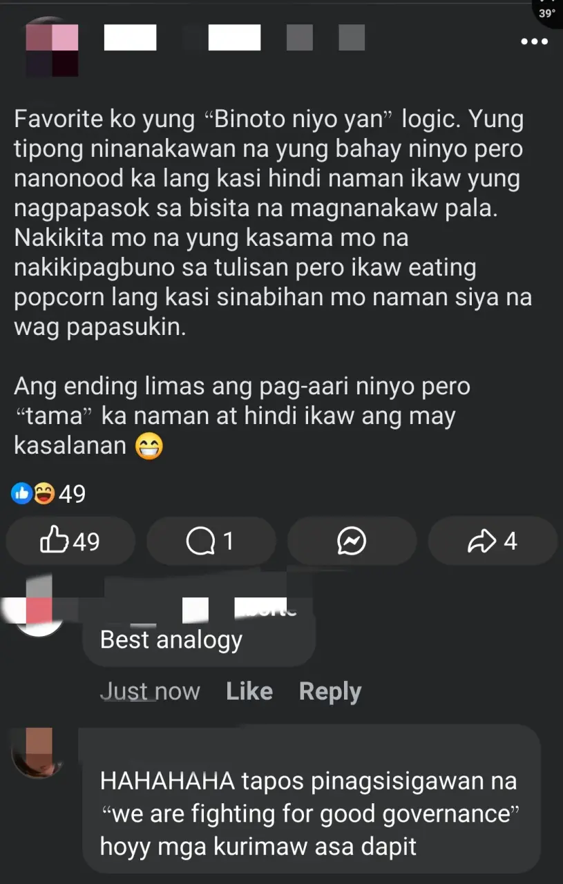 Binoto niyo yan- Hypocrites.