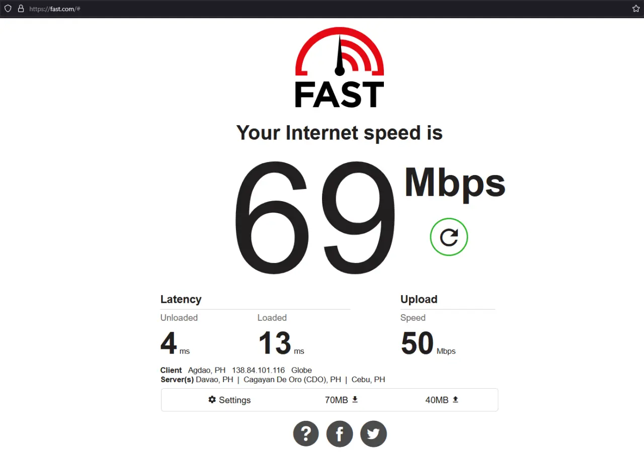 GomoFiber Fast.com test.webp