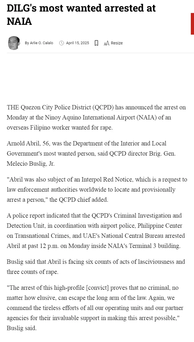 DILG's most wanted arrested at NAIA