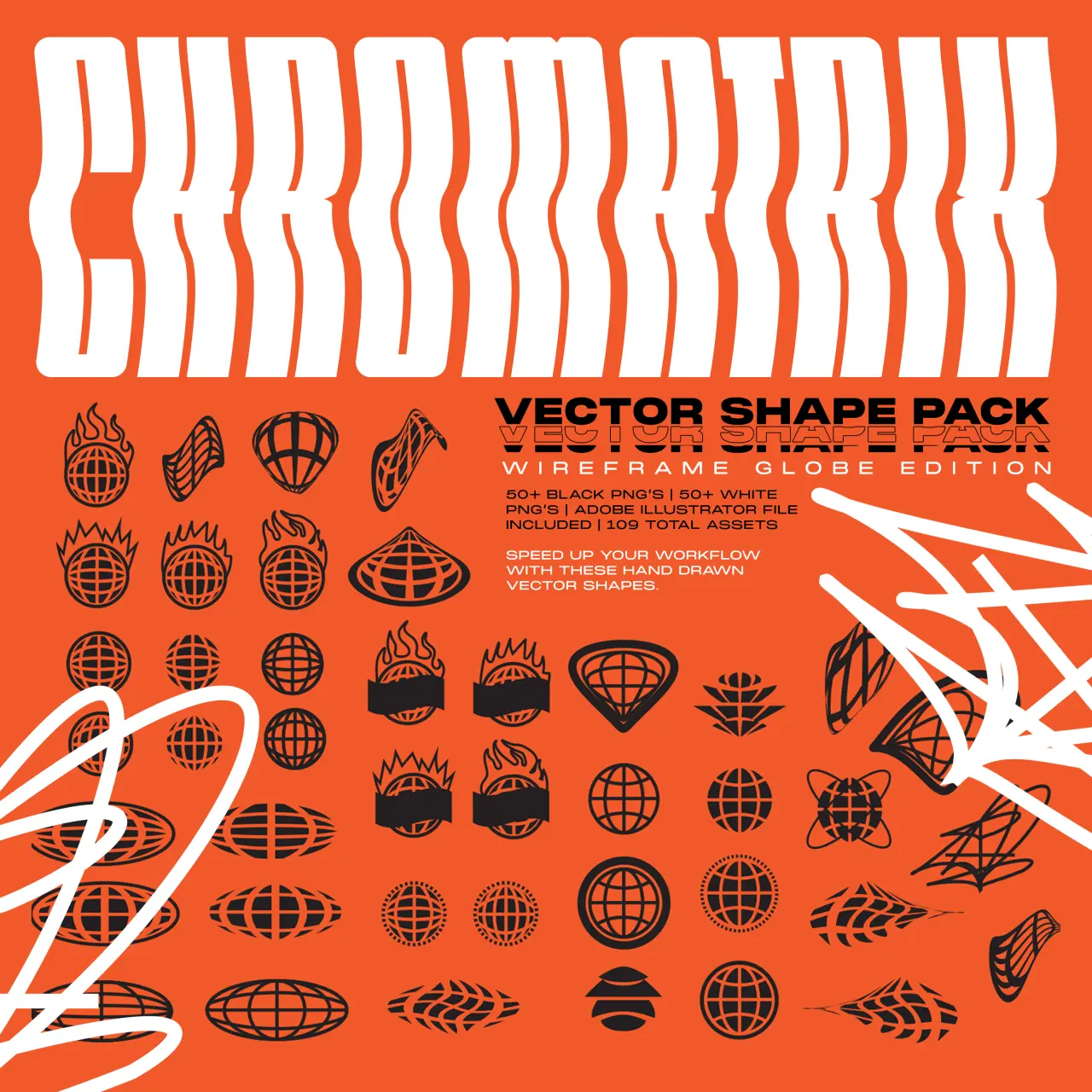 WIREFRAME GLOBE - VECTOR SHAPE PACK.webp