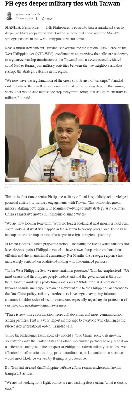 PH eyes deeper military ties with Taiwan