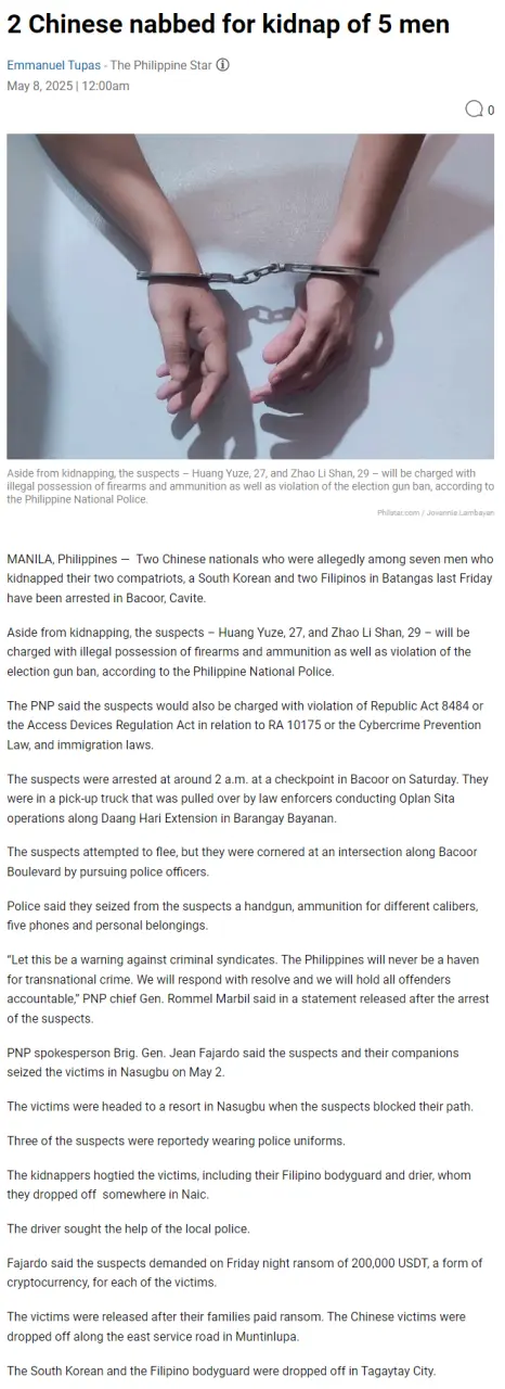 2 Chinese nabbed for kidnap of 5 men