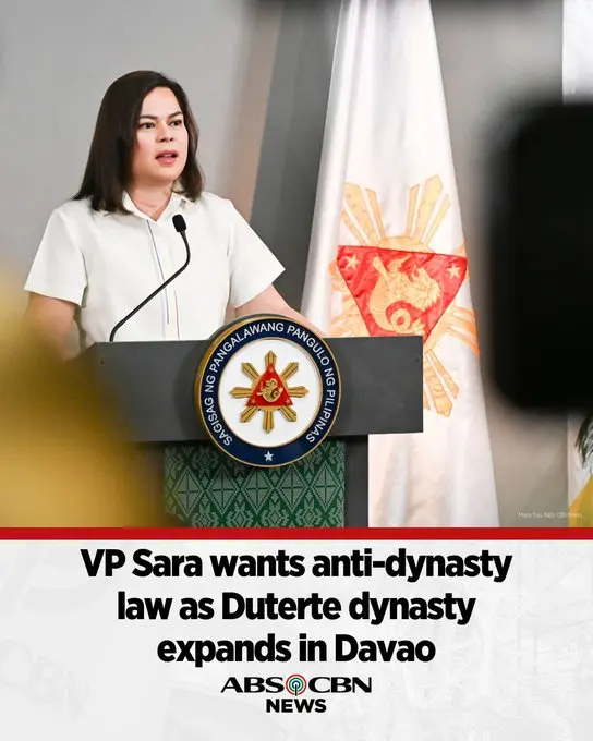 VP Sara wants anti-dynasty law as Duterte dynasty expands in Davao