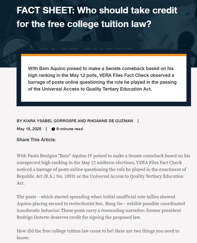 FACT SHEET: Who should take credit for the free college tuition law?