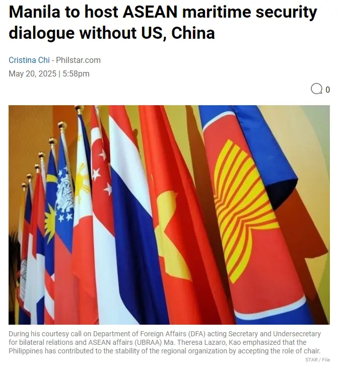 Manila to host ASEAN maritime security dialogue without US, China