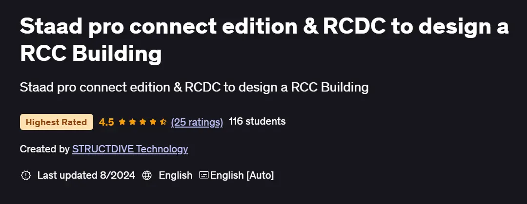 [Udemy] Staad pro connect edition & RCDC to design a RCC Building | By: STRUCTDIVE Technology | DDL | 3.1 GB (TeraBox)