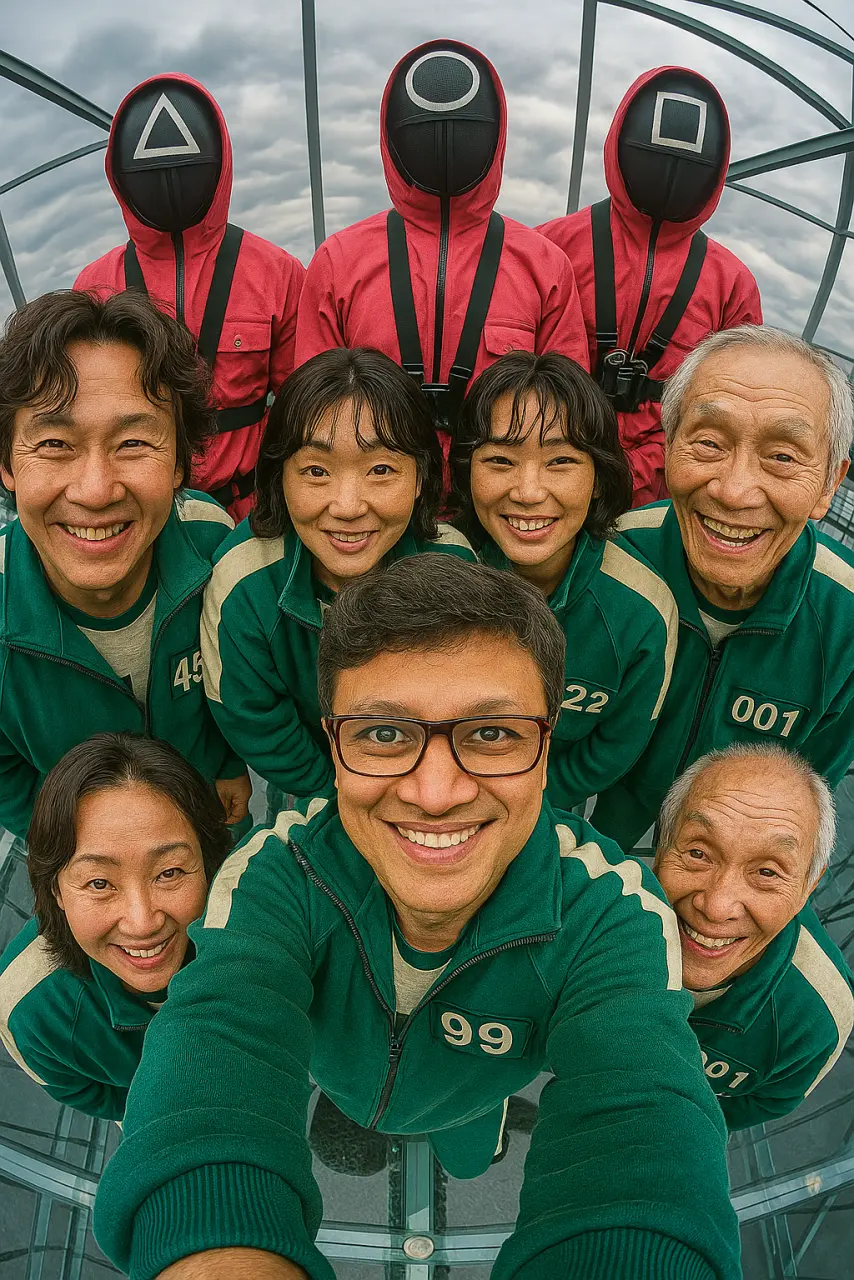 20250703_0719_Fisheye Selfie on Glass Bridge_remix_01jz6pvhs0fk3rfkvchm844q29.webp