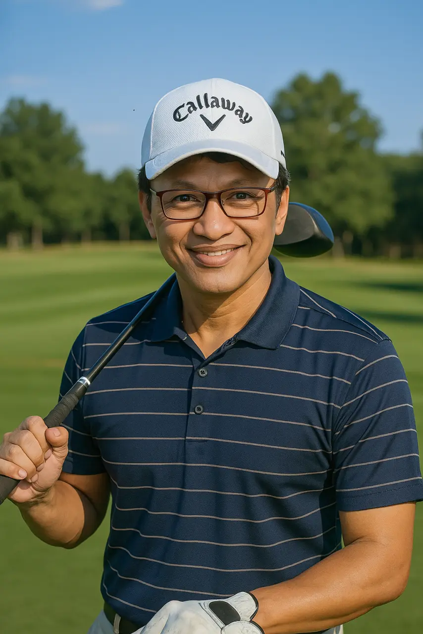 20250710_1514_Golfer with Glasses_remix_01jzsjx236ftnve2p80eh1a32h.webp