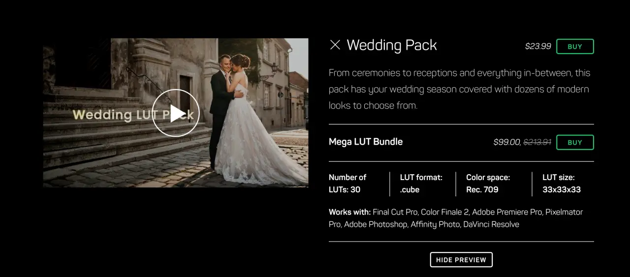 wedding lut pack color finale.webp
