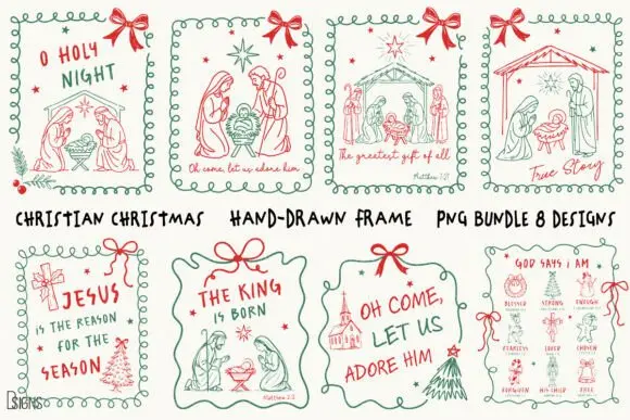 Christian Christmas Hand-Drawn Bundle.webp