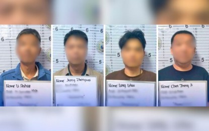 <p><strong>LAW VIOLATORS</strong>. The four Chinese nationals who were arrested by the Bureau of Immigration (BI) Regional Intelligence Operations Unit in Burgos, Ilocos Norte for violations of immigration laws on Nov. 6, 2025. They were taken into BI custody for booking, documentation, and verification procedures at the Warden Facility in Bicutan, Taguig City. <em>(Photos from BI)</em></p>