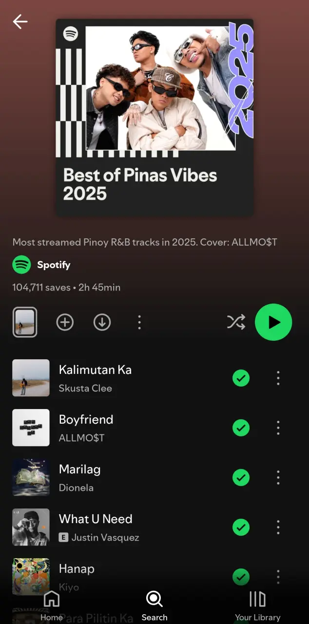 Spotify Playlist: Best of Pinas Vibes 2025 (OPM R&B)