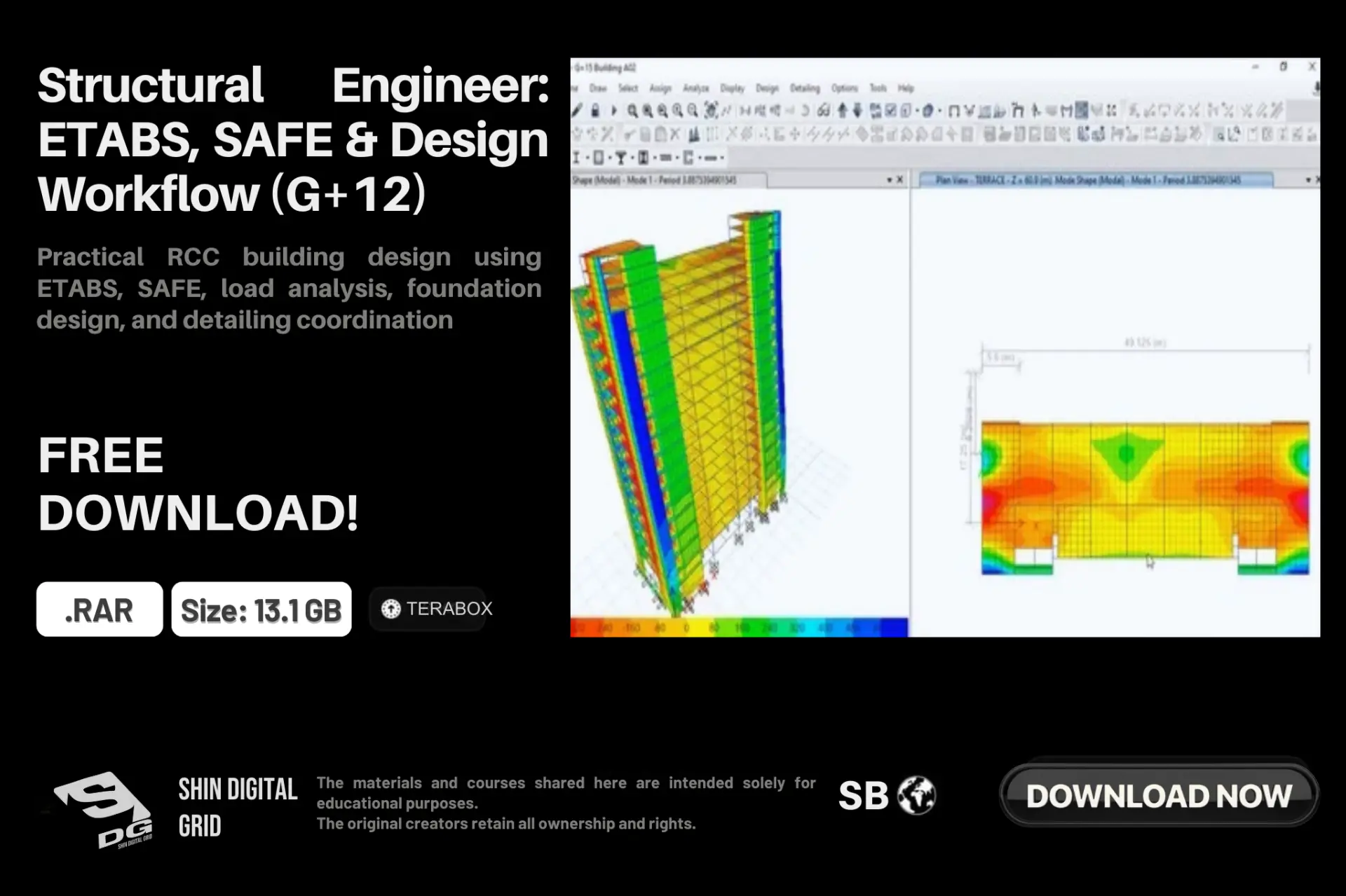 [Udemy] Structural Engineer: ETABS, SAFE & Design Workflow (G+12) | By: Naveen Suthar | DDL | 13.1 GB