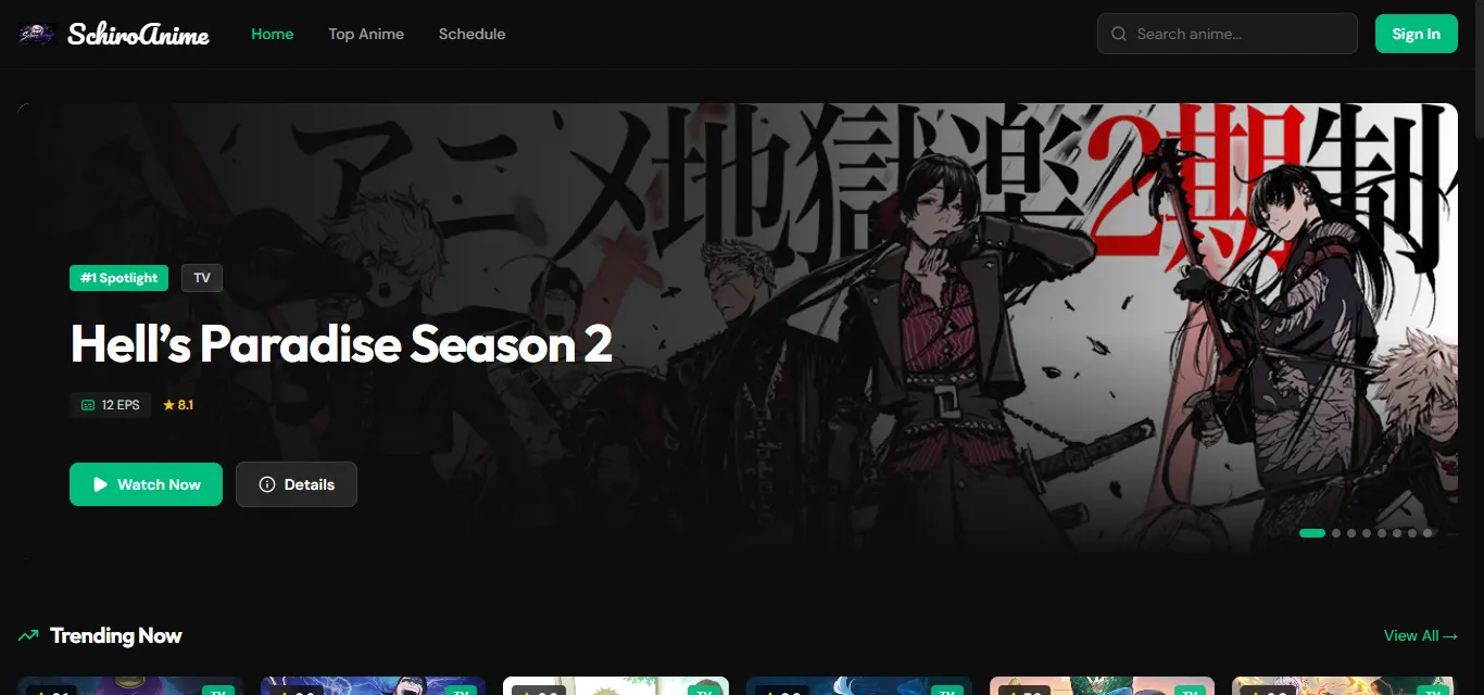 Anime site with no ads.
