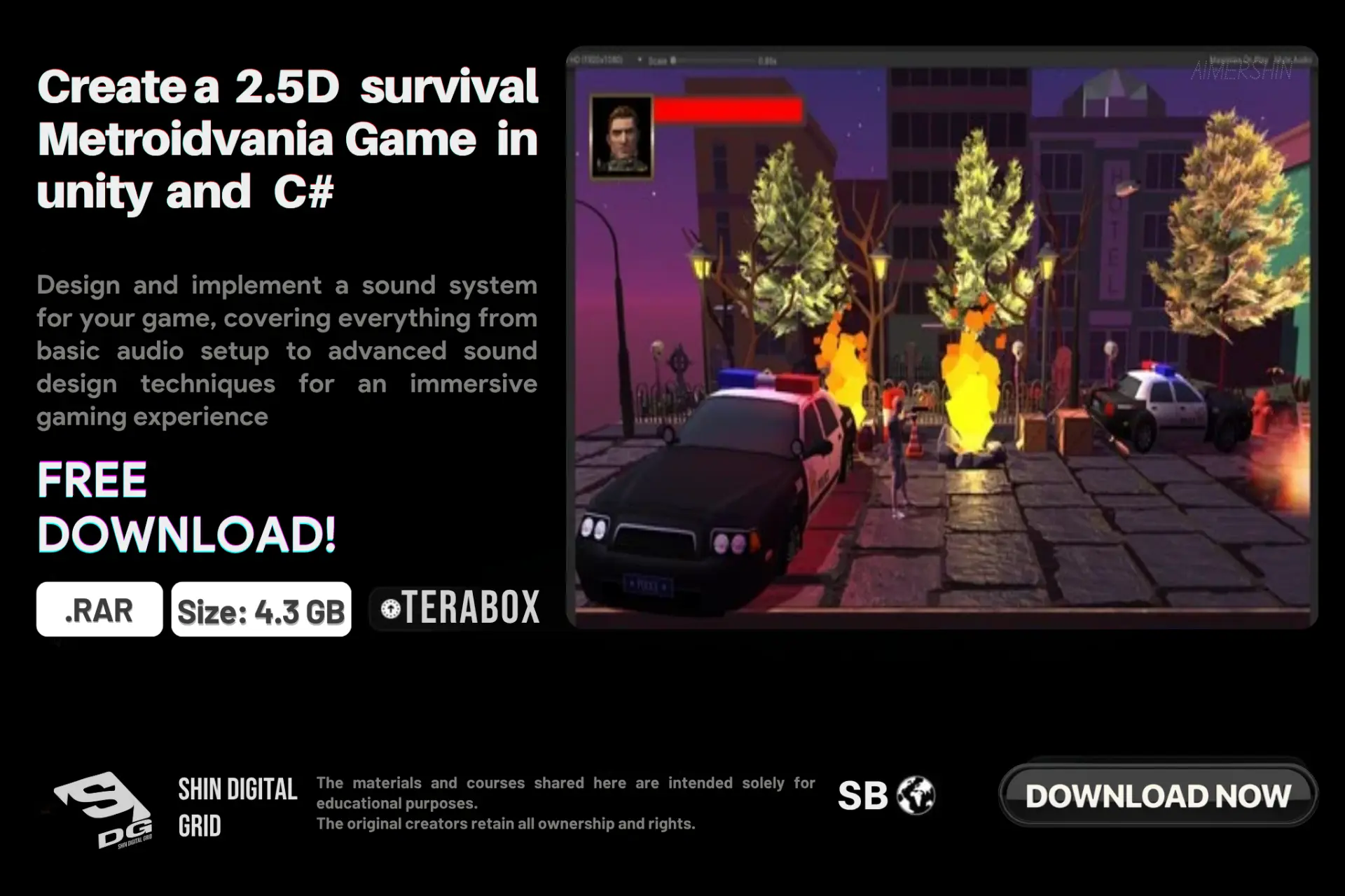 Create a 2.5D survival Metroidvania Game in unity and C.webp
