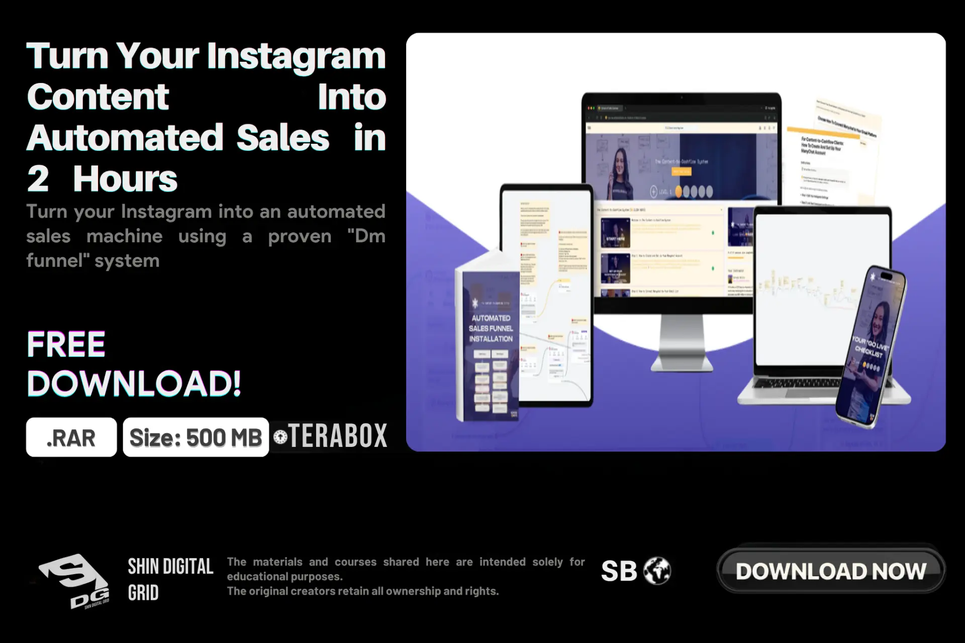 [SchoolOfBots] Turn Your Instagram Content Into Automated Sales in 2 Hours | By: Natasha and Kyle | DDL | 500 MB