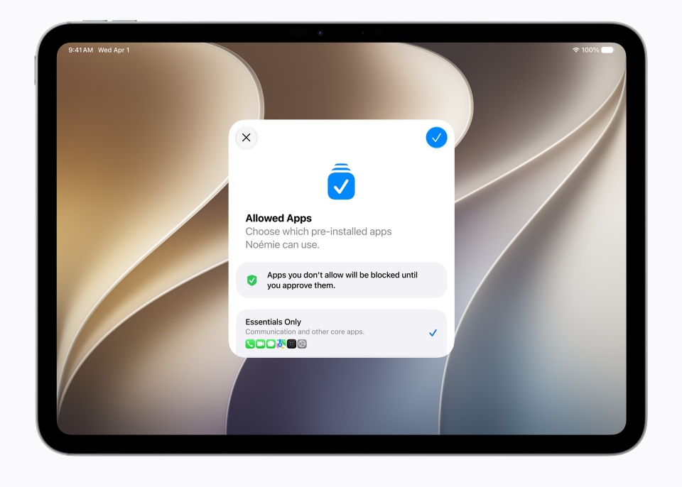 a photo showing the child safety features on iPadOS