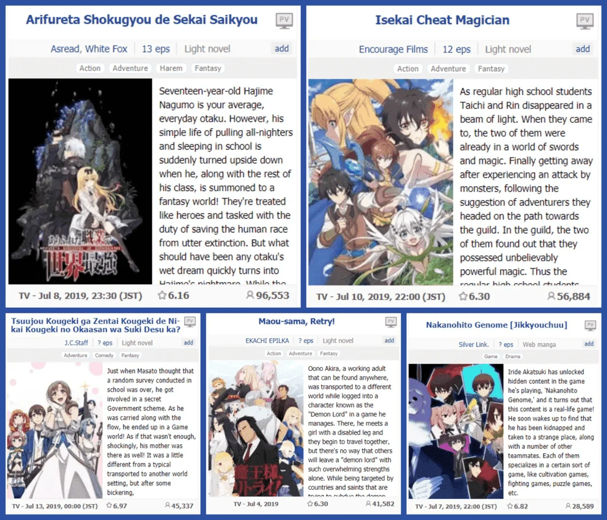 Isekai anime must watch this Summer 2019