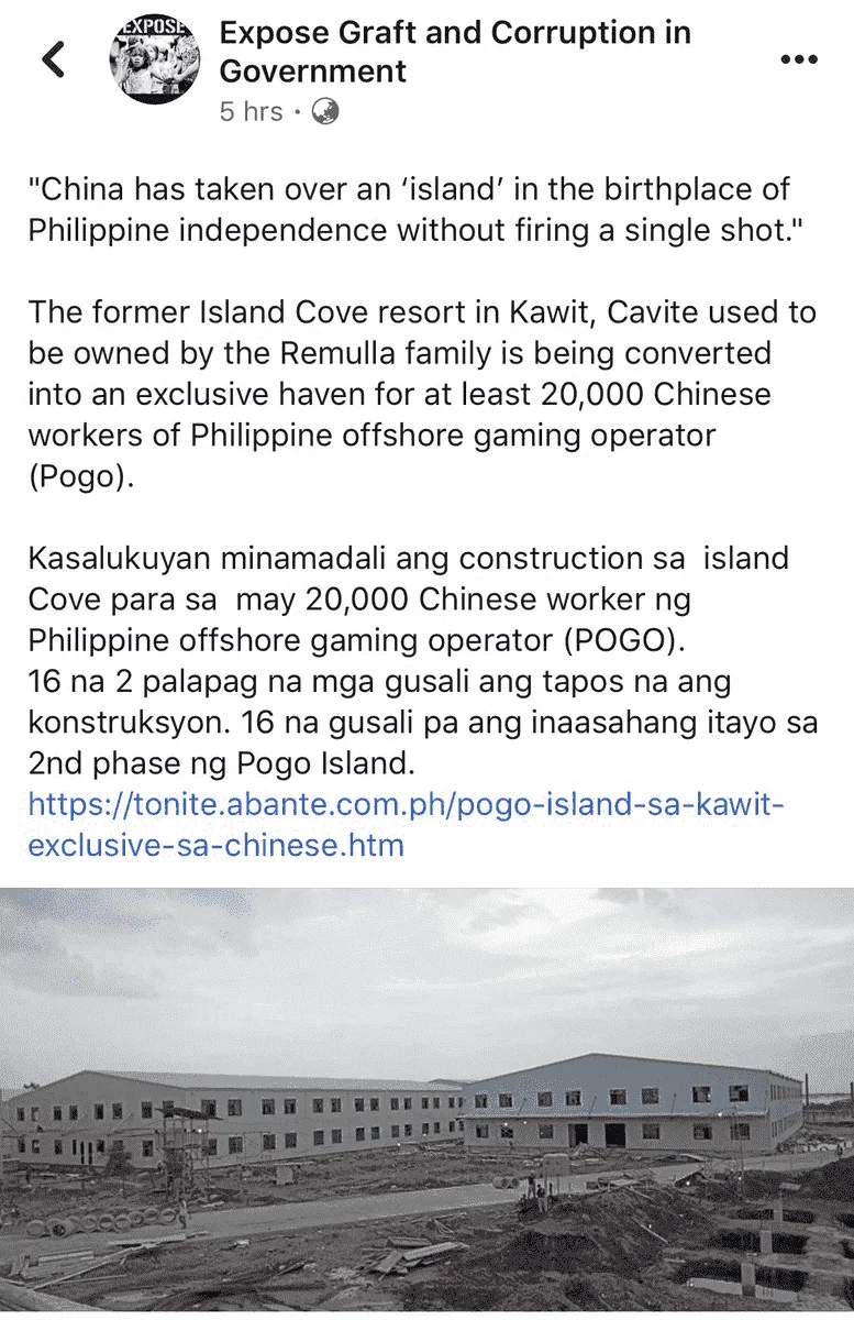 POGO Island sa Kawit exclusive sa Chinese