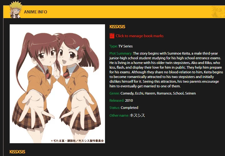 KISSXSIS : Comedy Harem Anime