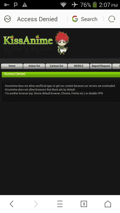 Help kissanime not working on vpn