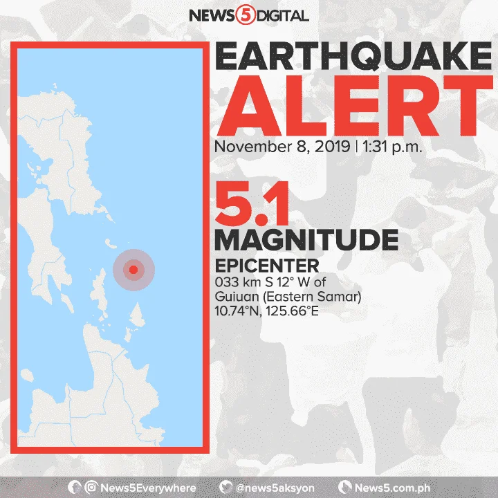 JUST IN | Niyanig ng magnitude 5.1 na lindol