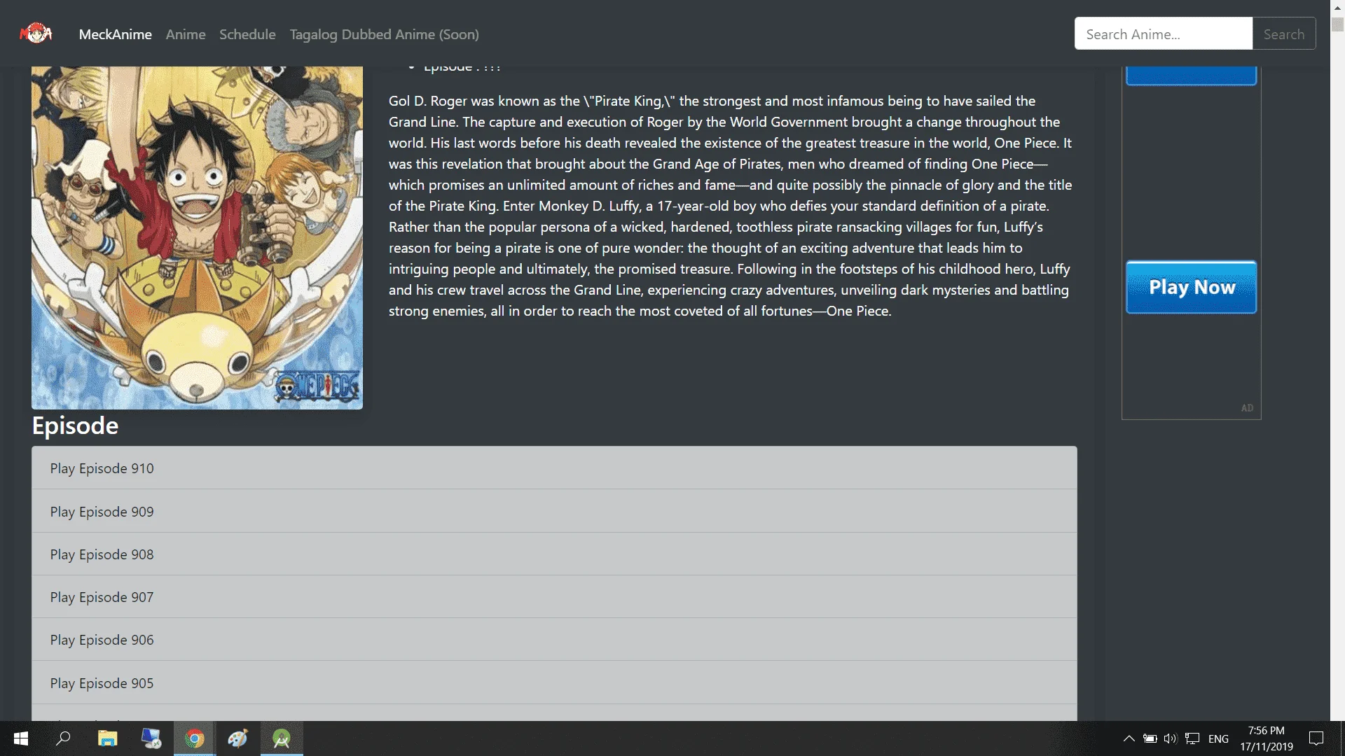 Watch ONE PIECE from Episode 1 to Latest Episode