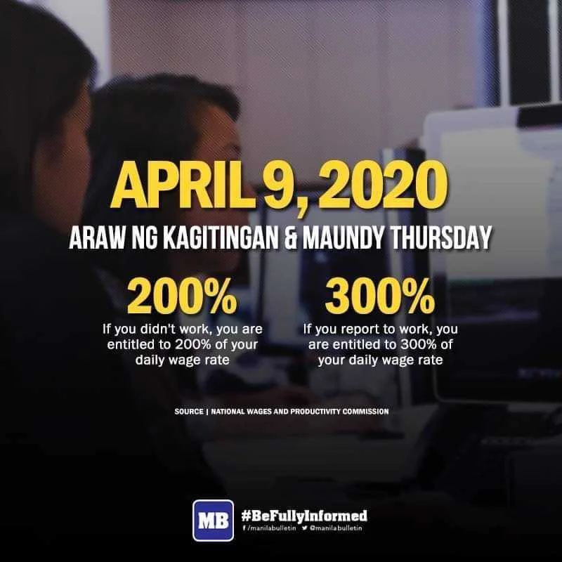Good news for all employees this coming April 9,2020