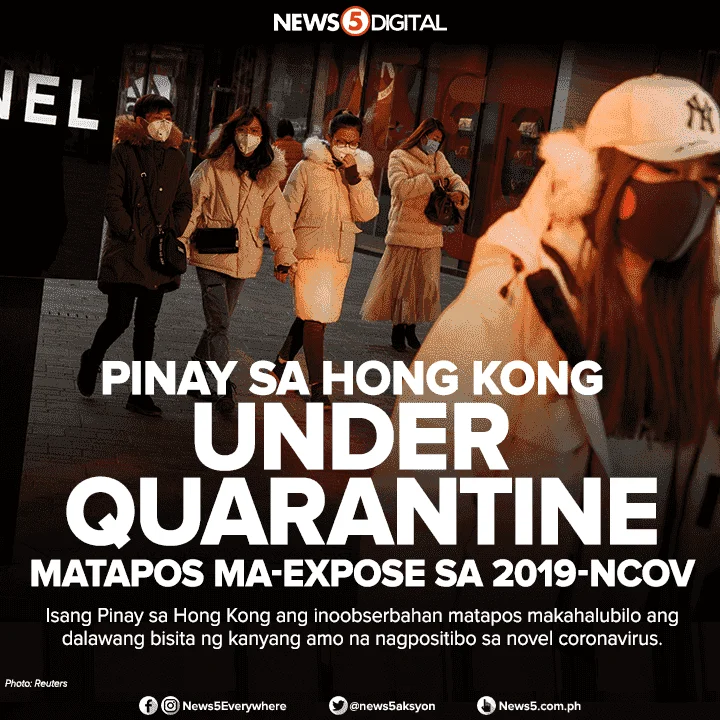 PINAY, Under quarantine matapos ma expose sa Coronavirus