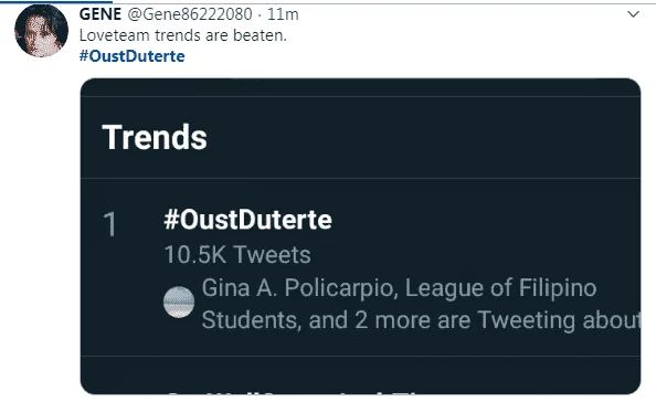 #OustDuterte is trending!