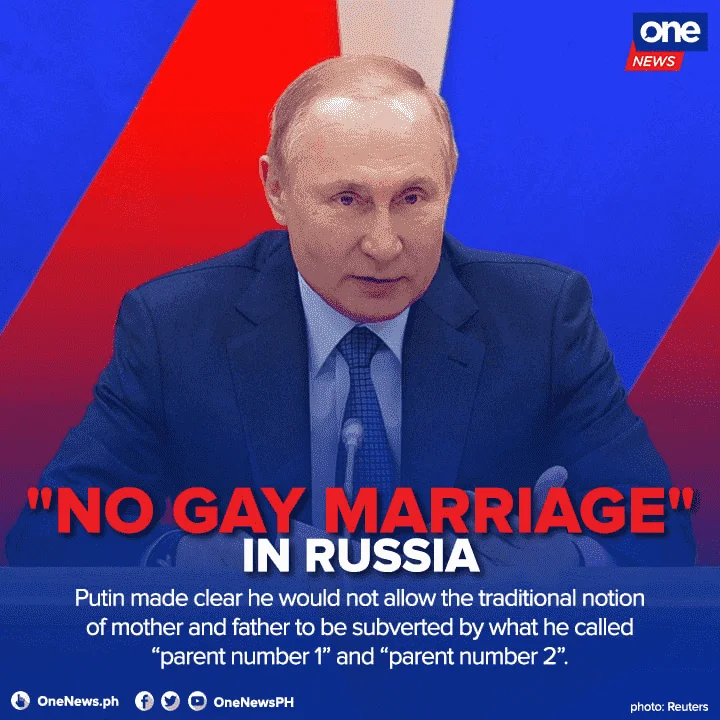 NO GAY MARRIAGE | Say Putin