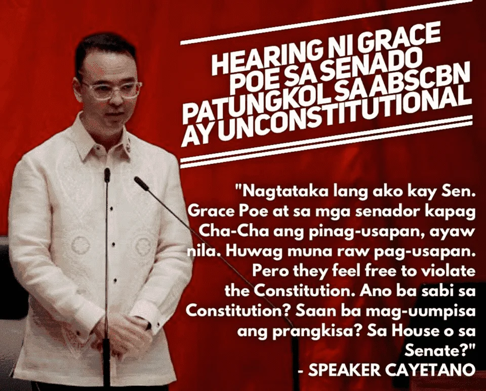 Hearing ni Sen. Poe sa Senado patungkol sa ABS-CBN, Unconstitutional