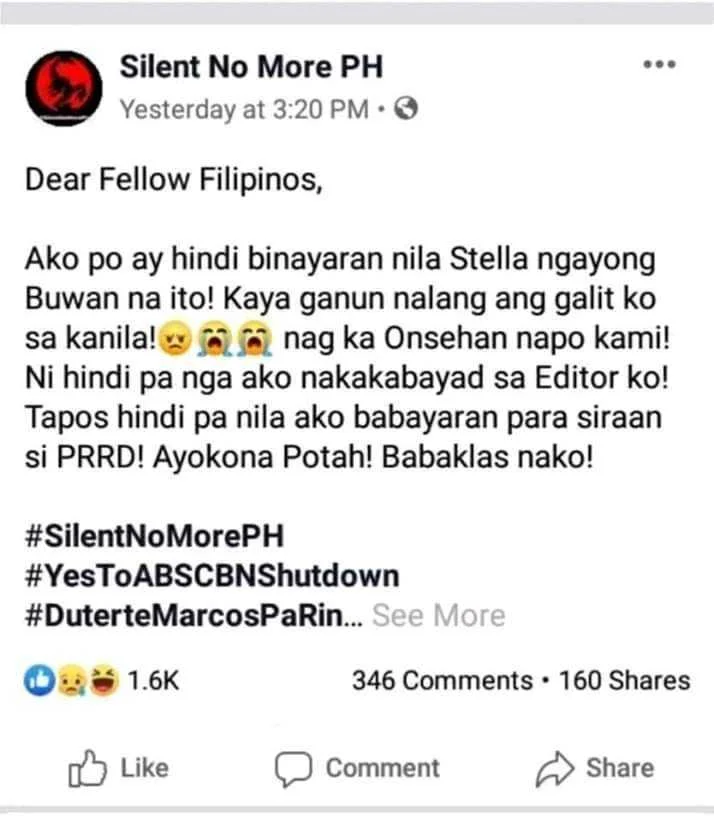Sikat na Anti Duterte Page sa Facebook, Bumaliktad na dahil hindi Binayaran!