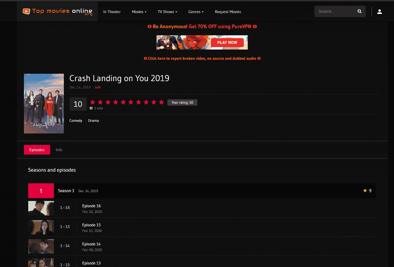 Crash Landing On You Complete Season 1 (Download and Stream) all HD with subtitle and FREE (NO ADS)