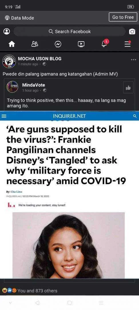 Anak ni Kiko Pangilinan Bumwelta sa mga Military ni Duterte