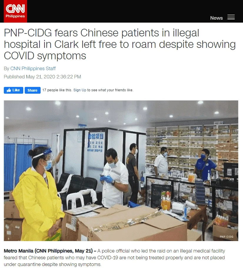îllégâl mini-hospital ni-raid, Chinese patients showing COVID symptoms ay..