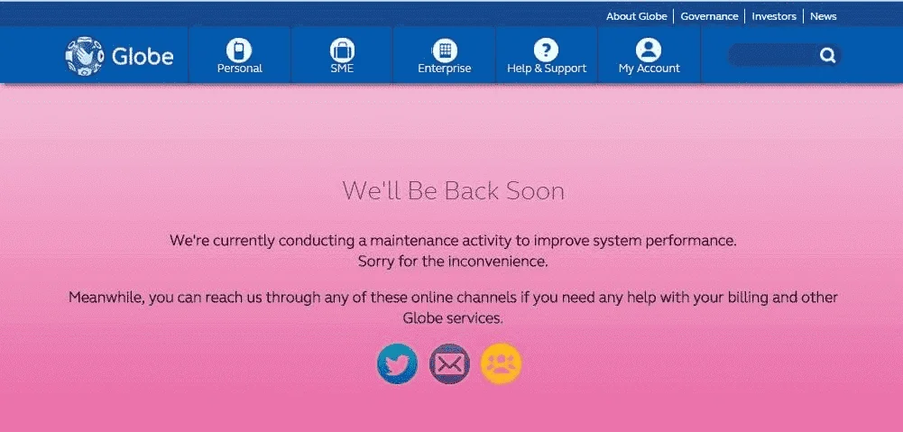 Globe Website häçked ! !