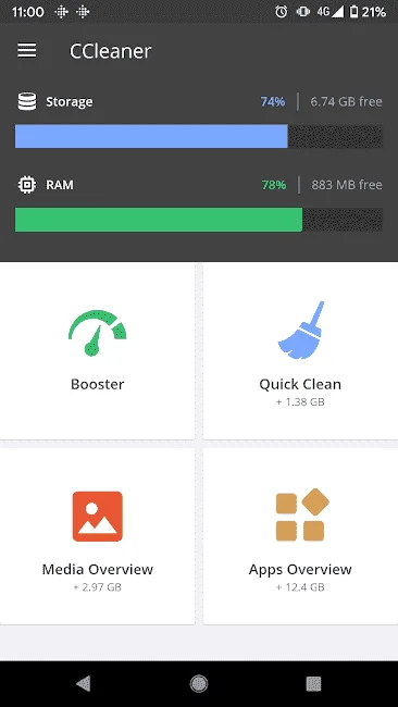 CCleaner Cache Cleaner, Phone Booster, Optimizer v4.22.1 b800006793 (Professional) (Dark Mod)...webp