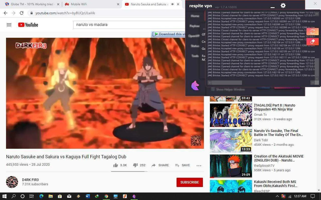 YT using RESPITE VPN config.jpg