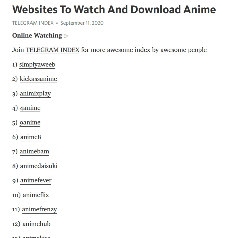 Websites To Watch And Download Anime