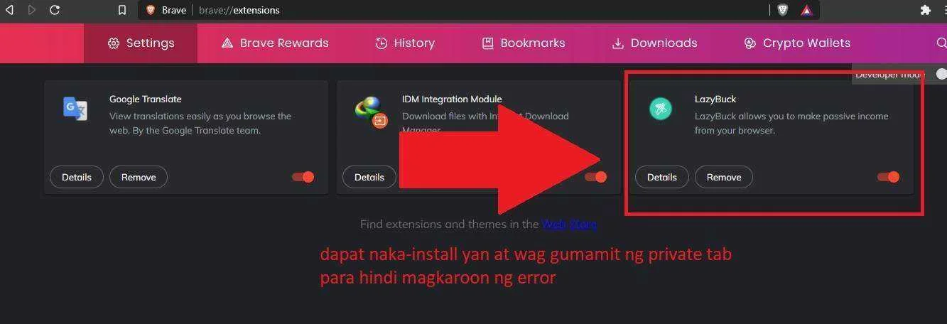 lazy bucks error extension.webp