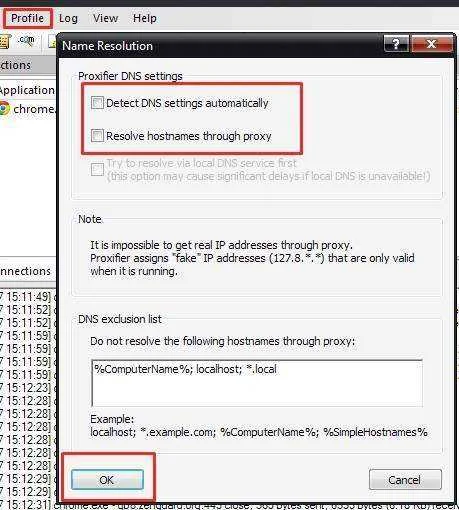 Proxifier DNS