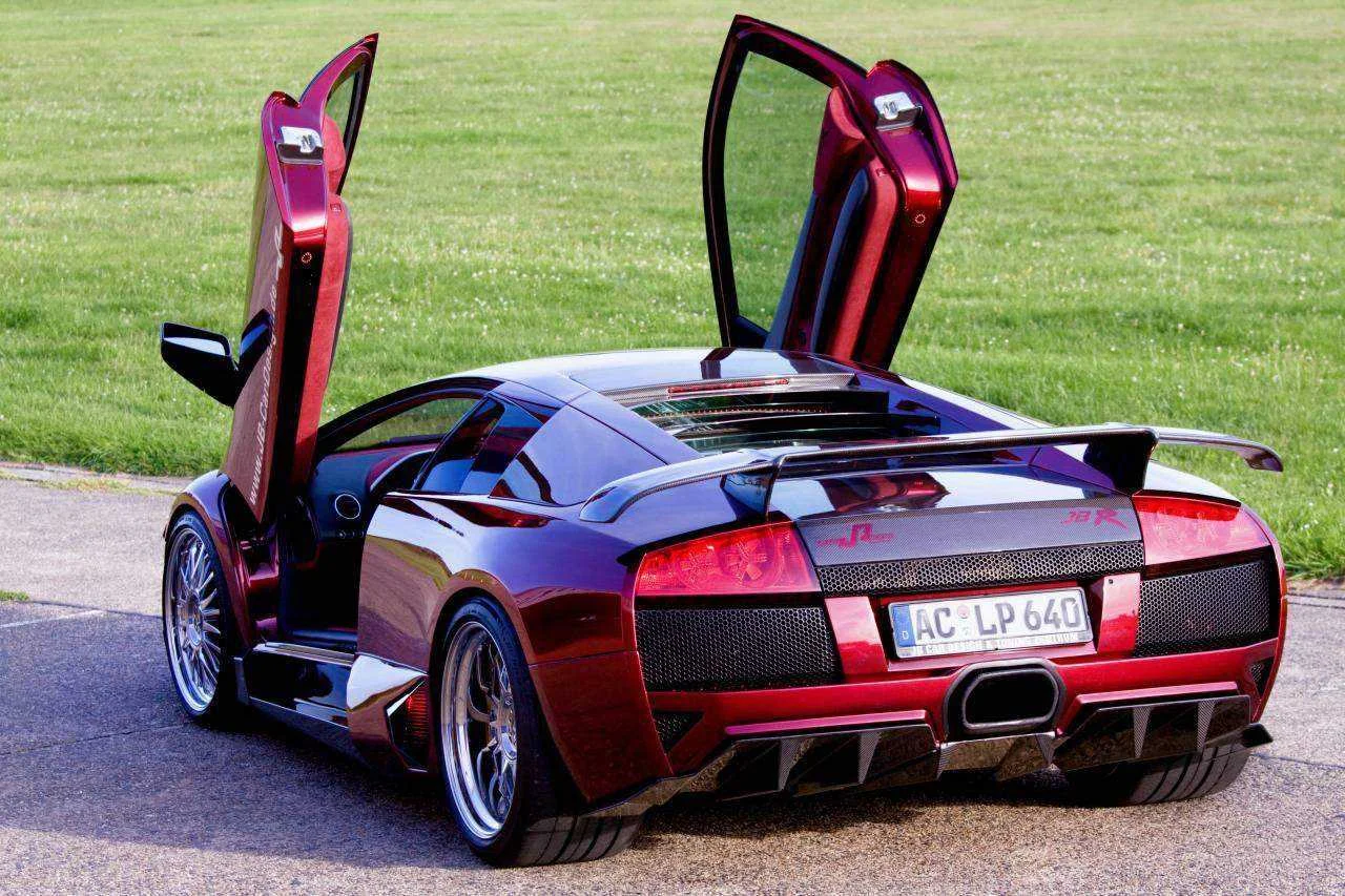 2009-Lamborghini-Murcielago-LP640-JB-R-Rear-Angle-Door-Open-View