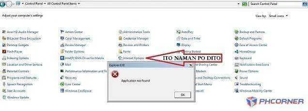Internet Settins Error 2