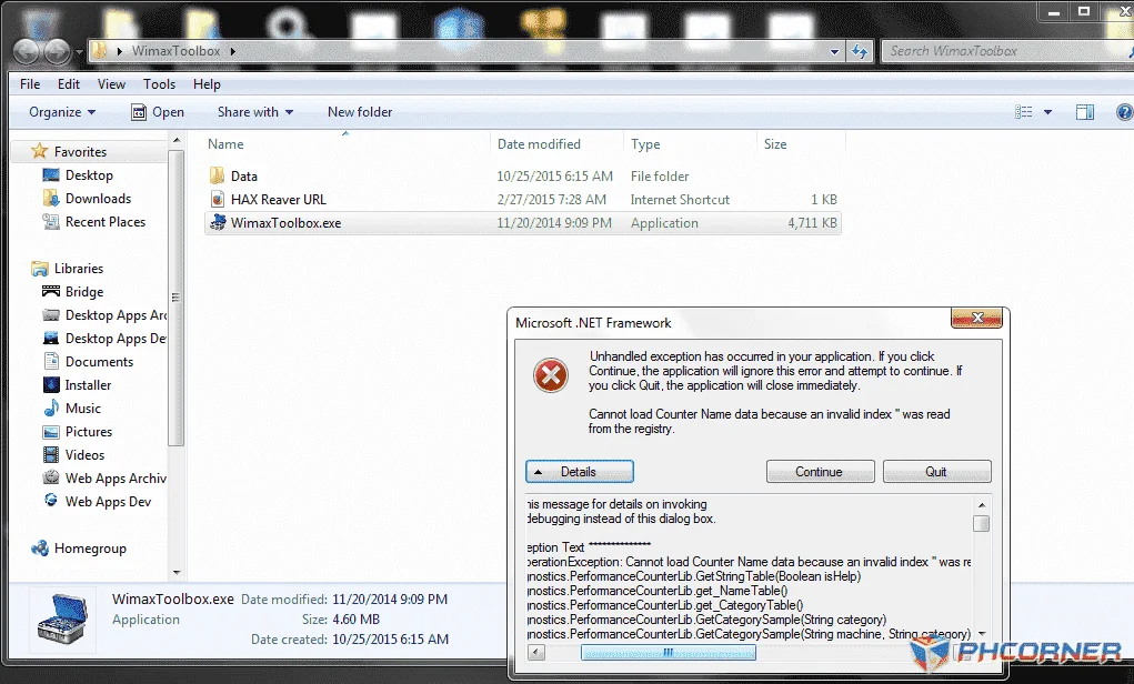 wimaxt toolbox 3.0.0.4 error