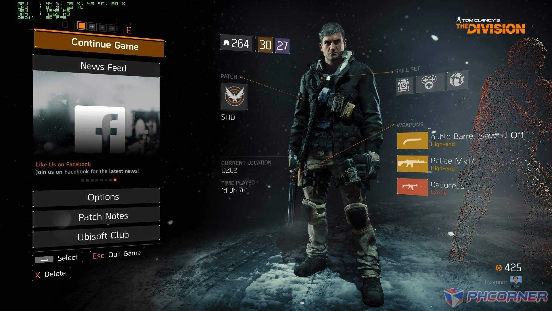 The Division, 25hours of gameplay