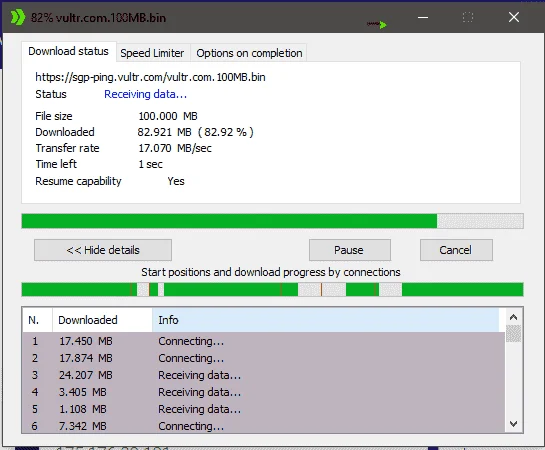 100Mb 2secs download