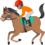 Horse racing: medium skin tone :horse_racing_tone3: 🏇🏽