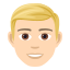 Blond-haired man: light skin tone :blond-haired_man_tone1: 👱🏻♂️